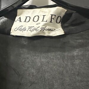 Adolfo Black Satin-Look Jacket with Label